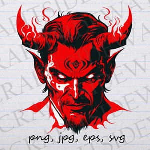 Rode duivel clipart vectorafbeelding svg png jpg eps sticker ontwerp t-shirt ontwerp kwaad eng halloween