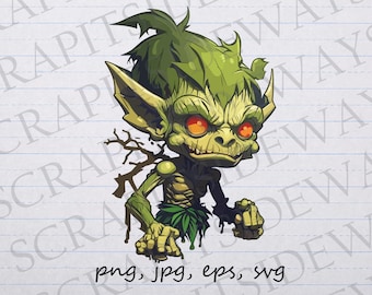 Forest Goblin clipart illustraties vectorafbeelding svg png jpg eps schepsel sticker ontwerp t-shirt design schattige goblin, Earth Goblin