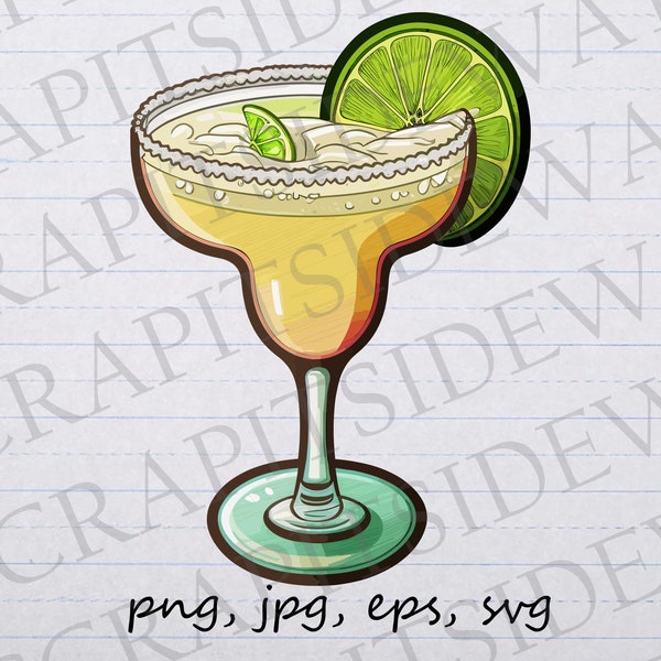 Margarita fancy drink clip art clipart vector graphic svg png jpg eps beverage vacation summer