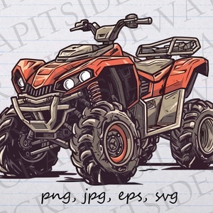 Quad 2 camion clipart clipart vectoriel svg png jpg eps, véhicule tout-terrain, VTT, mud runner