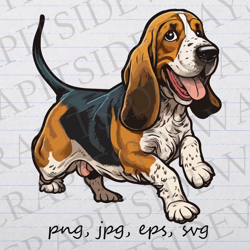 Basset Hound Clipart - Etsy