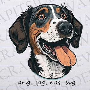 興奮した犬のクリップアート ベクター グラフィック SVG PNG JPG EPS ステッカー デザイン T シャツ デザイン 幸せな子犬 犬好き 犬のお母さん