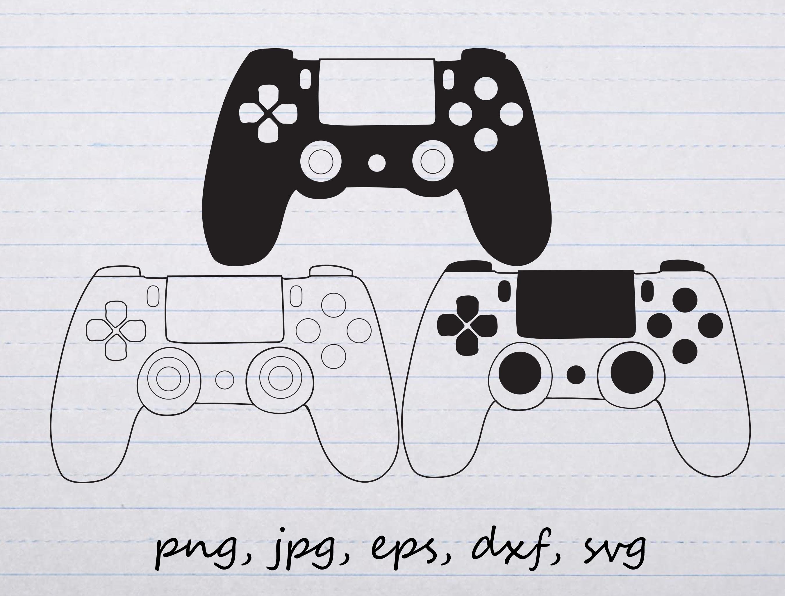 Set of 3 Video Game Controllers Outline Lineart Clipart Vector - Etsy Canada