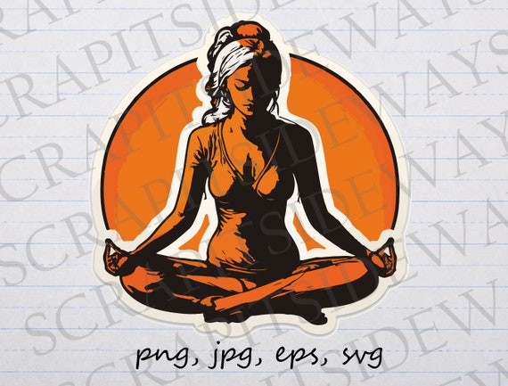 Woman Doing Yoga Clipart Vector Graphic Svg Png Jpg Eps Namaste
