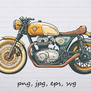 Vintage Motorcycle vector graphic svg png jpg eps clipart hog vehicle