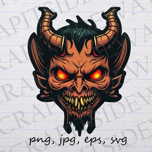 Demon clipart vector graphic svg png jpg eps evil creature being scary halloween