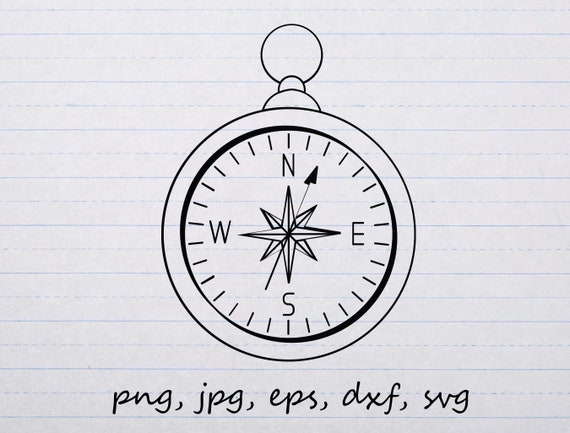 Compass Silhouette Outline Clipart Vector Graphic Digital Stamp Svg Png Jpg  Eps Dxf Cricut Cutting File Military Camping Scouts Navigation - Etsy Israel