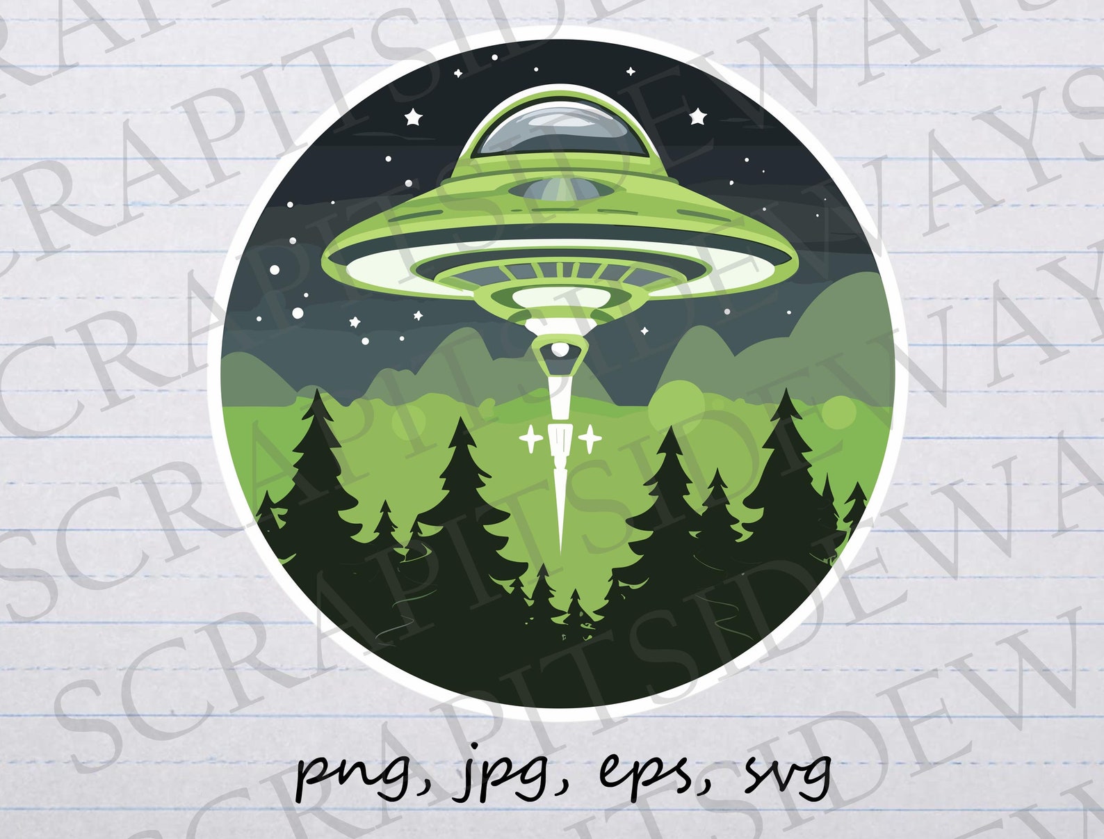 UFO Alien Vector Graphic Svg Png Jpg Eps Clipart Graphic Aliens Outer ...