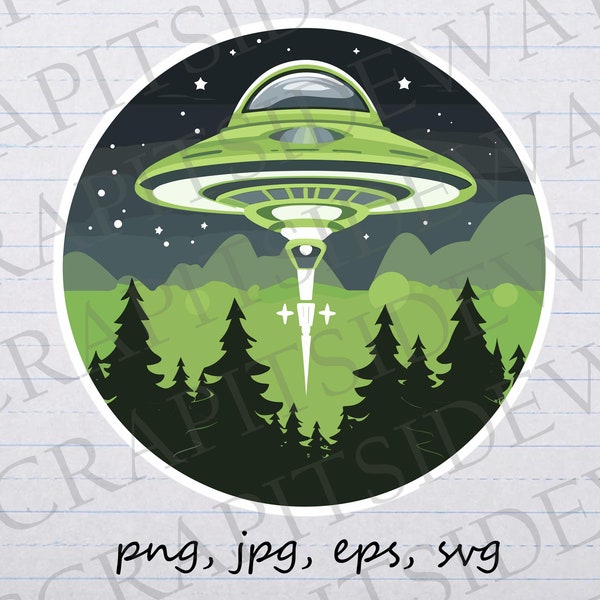 UFO Alien vector graphic svg png jpg eps clipart graphic aliens outer space alien abduction