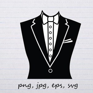 Smoking silhouette clipart graphique vectoriel Timbre numérique svg png jpg eps mariage marié garçons d'honneur enterrement de vie de garçon