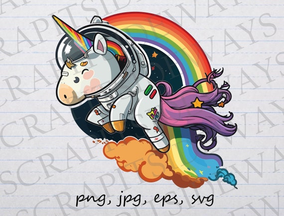 Space Unicorn Tshirt - Flying Astronaut Stars And Rainbow Space Unicorn Tshirt - Flying Astronaut Stars And Rainbow
