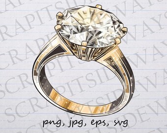 Diamant bague de fiançailles clipart vectoriel graphique svg png jpg eps mariage marié amour pour toujours