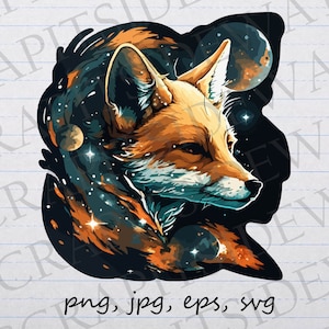 Renard de l'espace clipart vectoriel svg png jpg eps galaxie galaxies espace