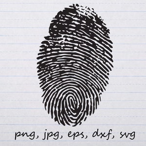 Fingerprint clipart vector graphic Digital stamp svg png jpg eps dxf finger animal print