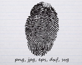 Fingerprint clipart vector graphic Digital stamp svg png jpg eps dxf finger animal print