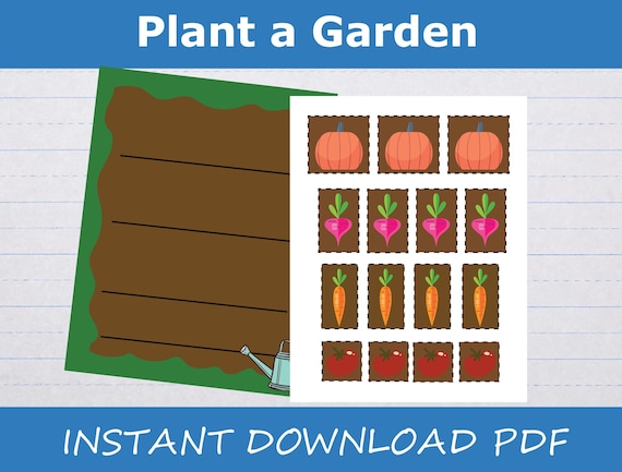 Plant a Garden Kids Printable Craft Instant Download Earth Day - Etsy