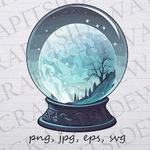 Crystal Ball clipart vector graphic svg png jpg eps magic ball mystical ball Halloween mystic moon scene night scene