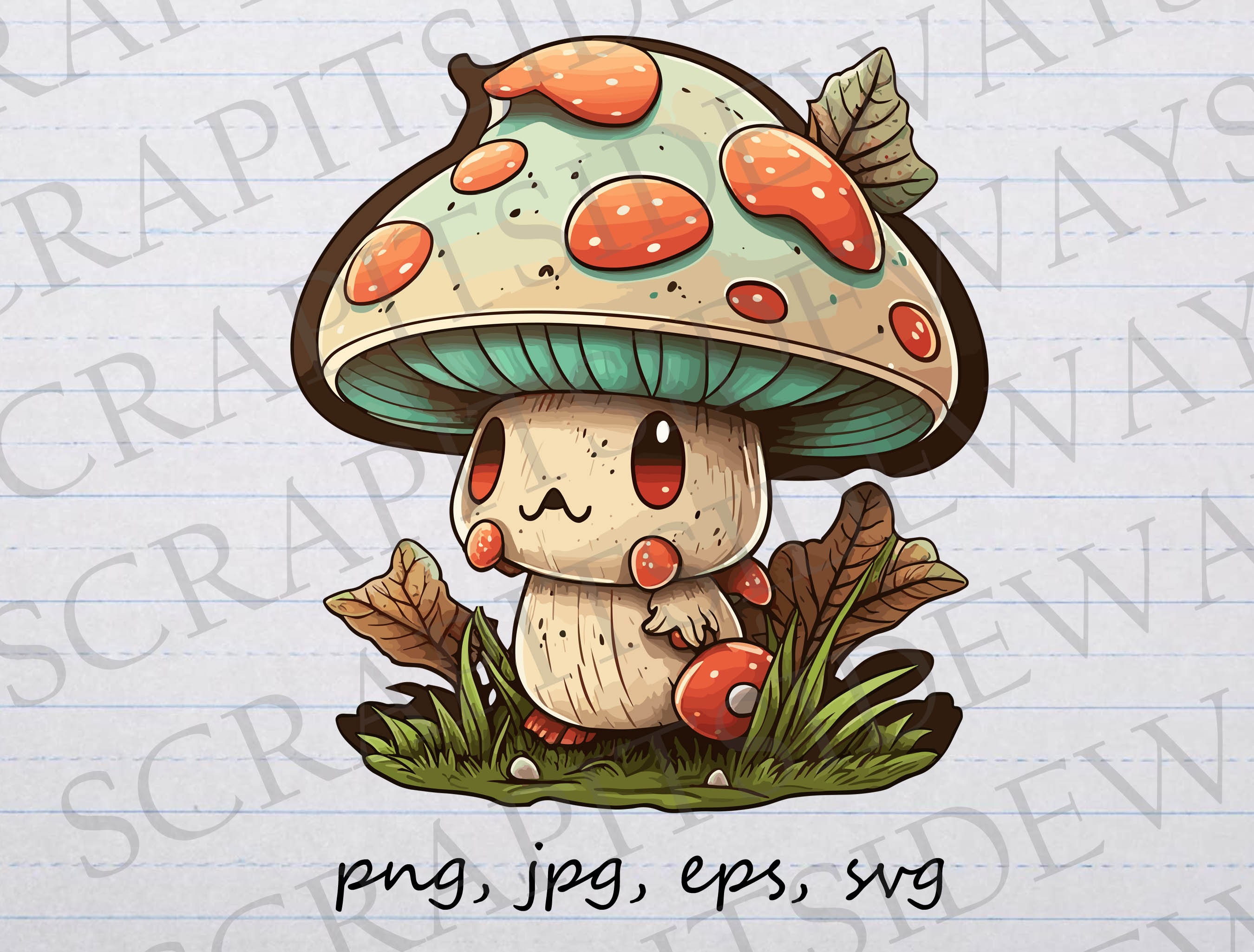 Mushroom Creature Clipart Vector Graphic Svg Png Jpg image