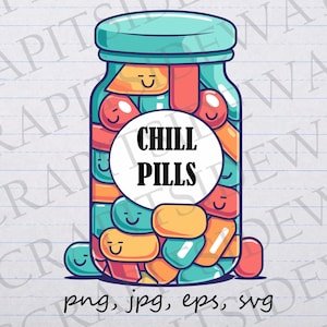 Chill pills clipart vector graphic svg png jpg eps clipart funny medicine relax medicated