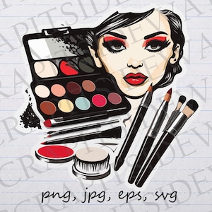 Artista de maquillaje clipart gráfico vectorial svg png jpg eps logo diseño de camiseta diseño de pegatina mua