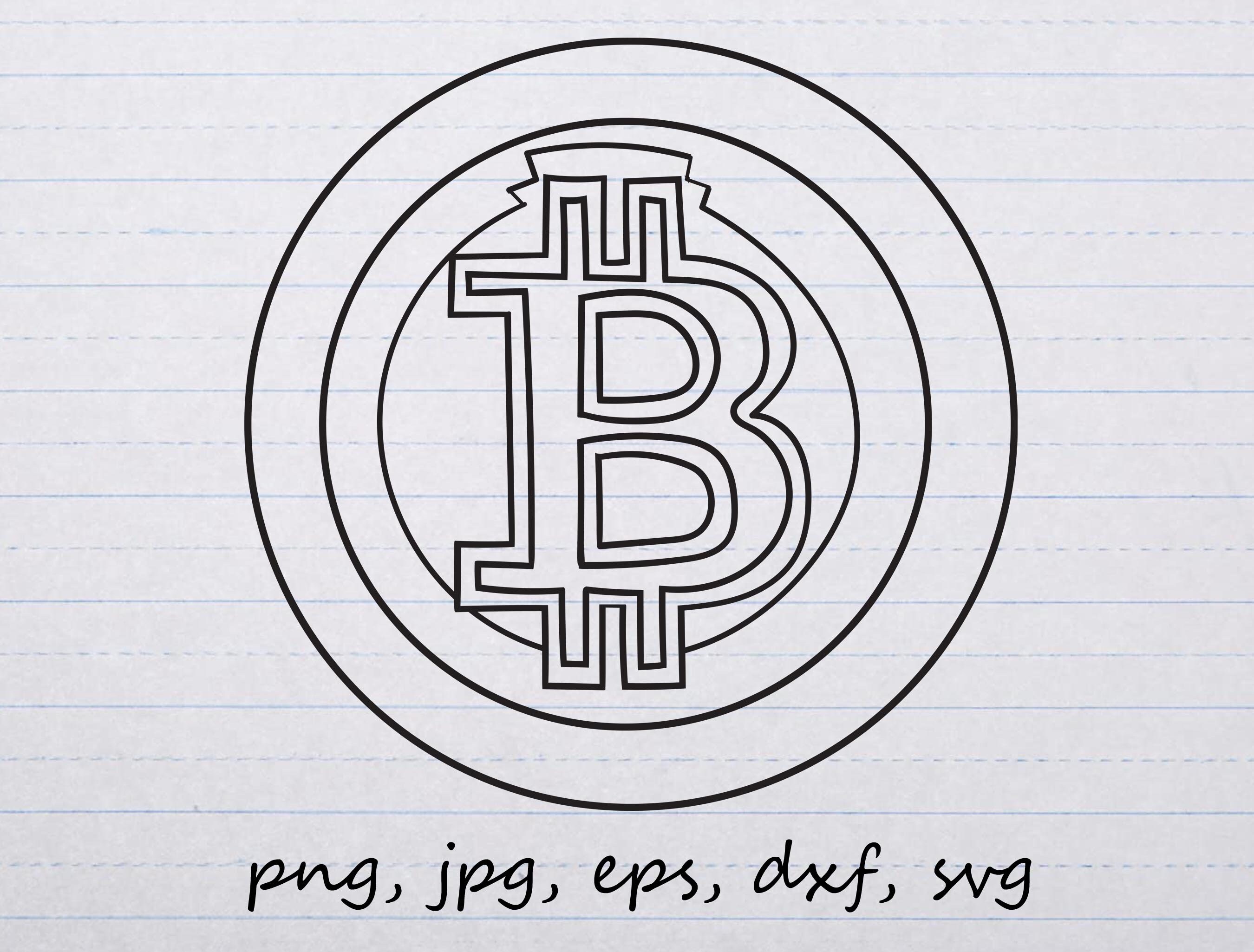 ビットコイン ロゴ シルエット アウトライン クリップアート ベクター グラフィック デジタル スタンプ svg png jpg eps dxf  cricut カッティング ファイル 暗号通貨 - Etsy 日本