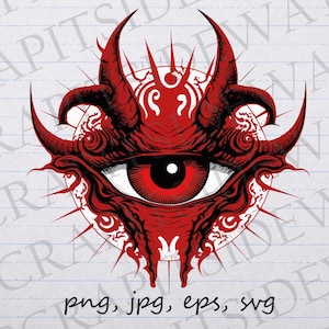 Mal de ojo clipart vector gráfico svg png jpg eps diseño de pegatina diseño de camiseta diablo aterrador halloween oculto