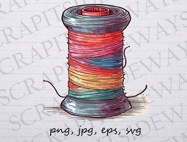 Colorful Spool of Thread Clipart Vector Graphic Svg Png Jpg Eps ...