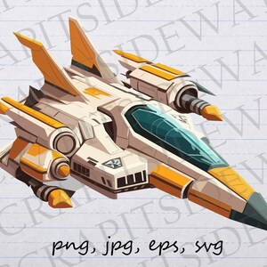space ship star fighter clipart vector graphic svg png jpg eps sci-fi spaceship star ship