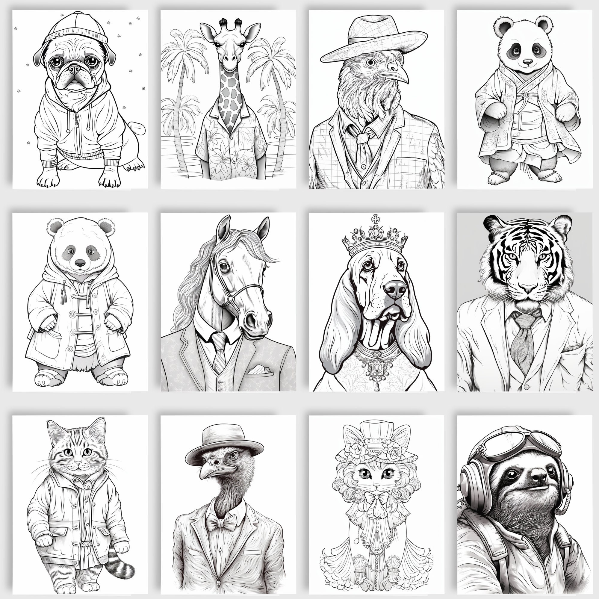 5,300+ Coloring Book Animals Adults Stock Illustrations, Royalty