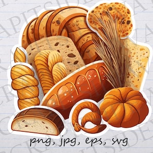Baked breads clipart vector graphic svg png jpg eps bakery bake shop logo t-shirt design sticker design