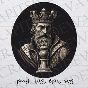 Chess king clipart vector graphic svg png jpg eps king piece table top gaming