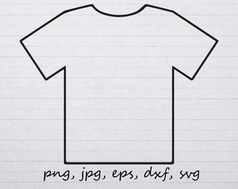 tshirt silhouette clipart vector graphic Digital stamp svg png jpg eps dxf t-shirt shirt short sleeved shirt