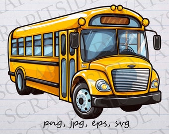 School bus clip art clipart vector graphic svg png jpg eps, coach, elementary school bus