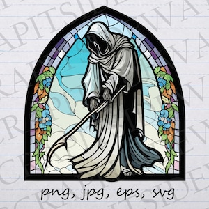 Sensenmann Glasmalerei Clip Art Clipart Vektorgrafik svg png jpg eps, Tod, schöner Tod, schöner Tod, Fleckglas
