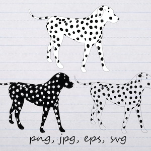 Dalmatien chien clipart vectoriel svg png jpg eps cricut coupe fichier doggy doggy dog love tacheté
