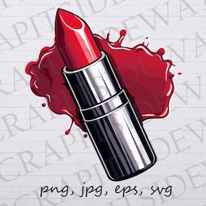 Lipstick clipart vector graphic svg png jpg eps logo t-shirt design mua sticker design makeup artist makeup