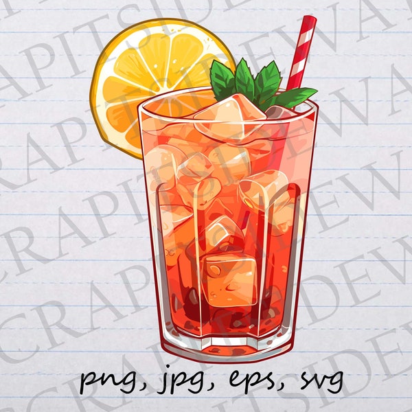 Orange drink clip art clipart vector graphic svg png jpg eps, summer drink, summer beverage, orange soda, fancy drink, cocktail