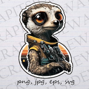 Sci fi suricate clipart clipart vectoriel svg png jpg eps, animal futuriste