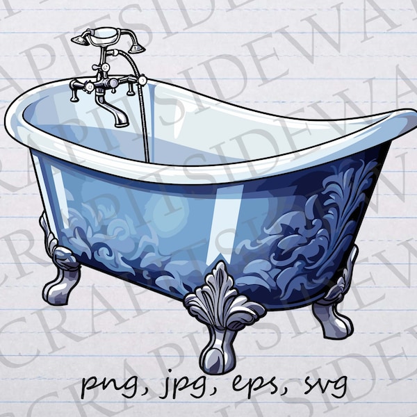 Vintage Bathtub Clip Art Etsy