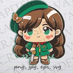 Cute Girl Guide clipart vector graphic svg png jpg eps girl scout beaver scout