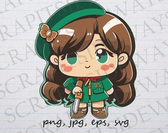 Cute Girl Guide clipart vector graphic svg png jpg eps girl scout beaver scout