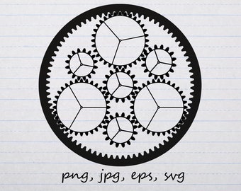 時計仕掛けの歯車の歯車のクリップアート ベクター グラフィック SVG PNG JPG EPS スチームパンク