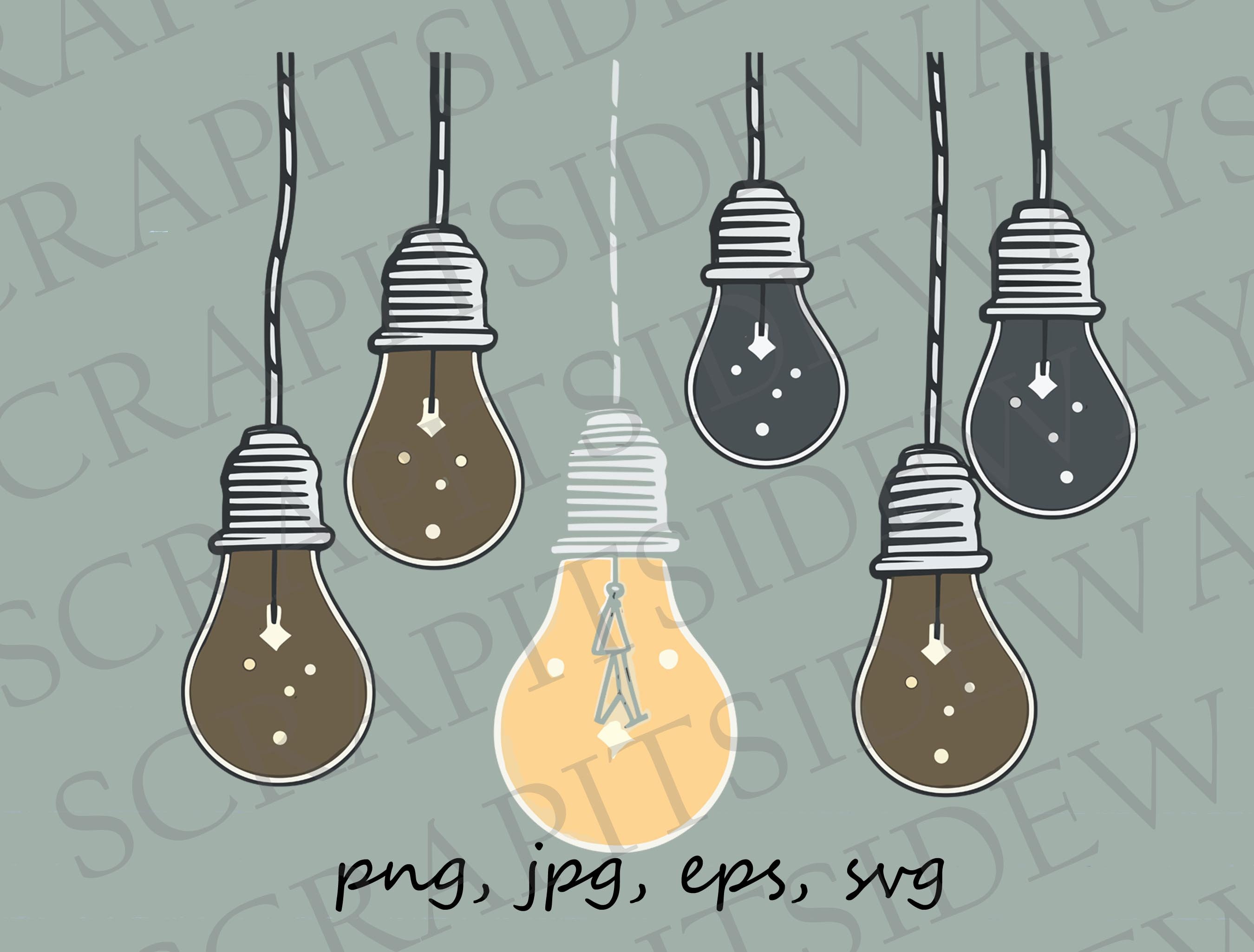 Lightbulbs Clipart Vector Graphic Svg Png Jpg Eps Sticker Design T ...