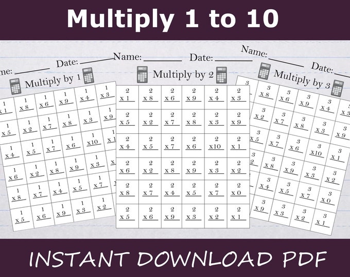 24 Printable Multiplication Worksheets. Numbers 1-12. 1st-4th Grade ...
