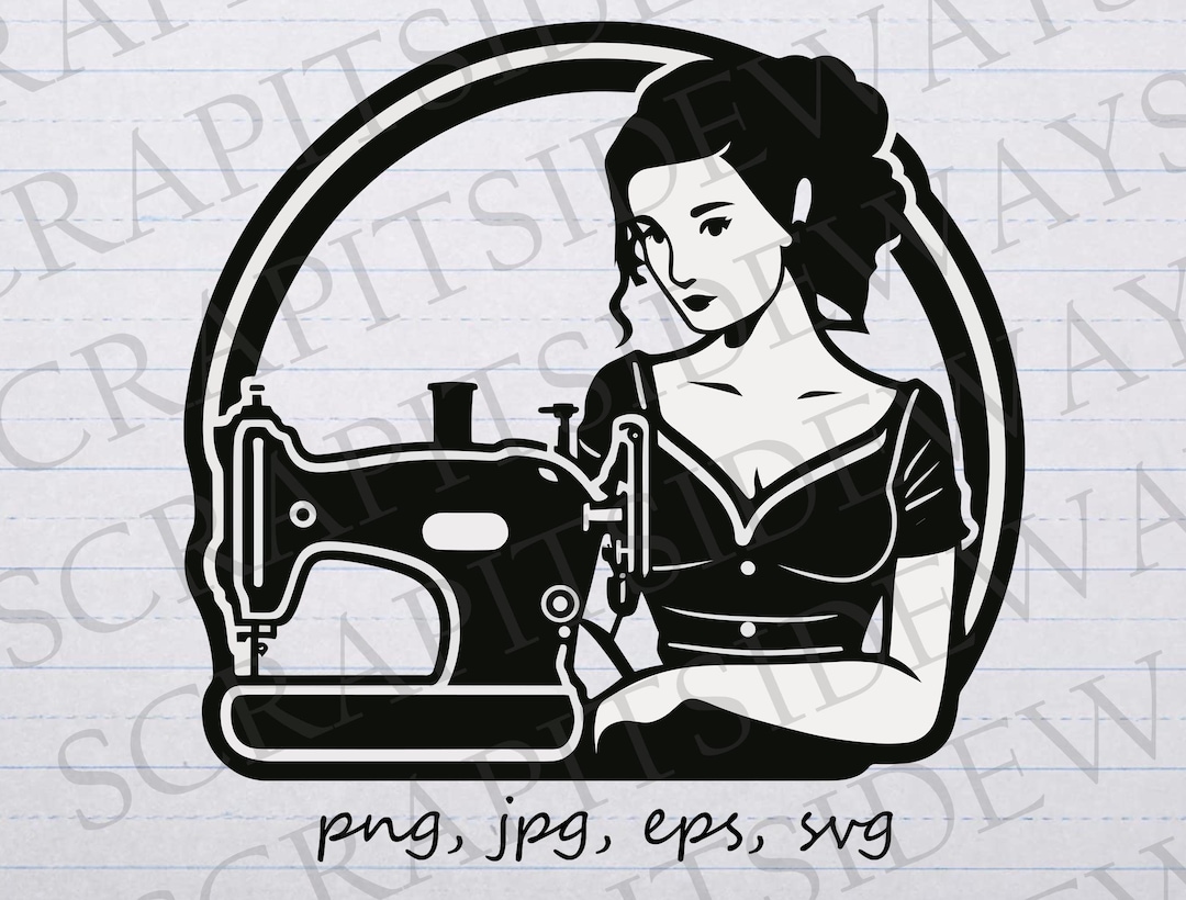 Seamstress Clipart Vector Graphic Svg Png Jpg Eps Quilting Sewing ...