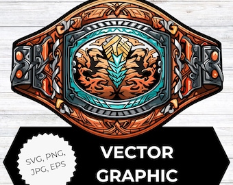 Worstelkampioen riem clipart | Fancy Championship riem SVG, PNG, eps, jpeg | Gouden afbeelding trofeeriem voor sport, stickers en knutselen