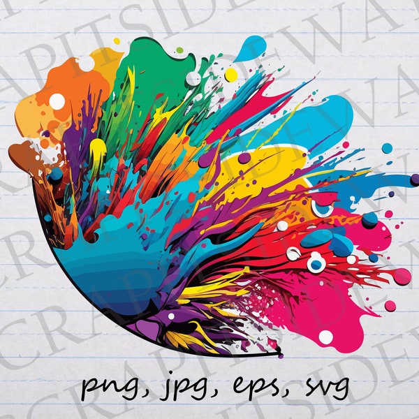 Paint splatter clipart vector graphic svg png jpg eps spilled paint