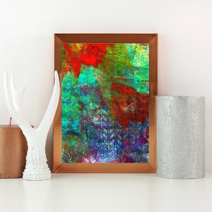 gel plate abstract mixed media printable wall art poster print art journal print instant download