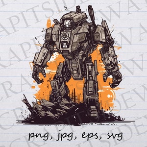 Clipart di robot da combattimento, grafica vettoriale, in formato SVG, PNG, JPG, EPS, design adesivo, design maglietta, robot da combattimento