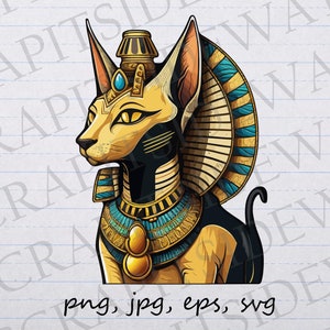Ancient Egyptian cat God clipart vector graphic svg png jpg eps Egypt kitty